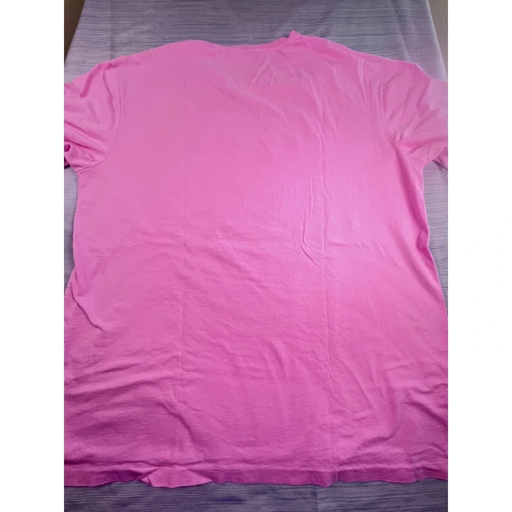 Polo Ralph Lauren Mens Pink V-Neck T-Shirt XLT Tall Blue Pony Logo Cotton Tee